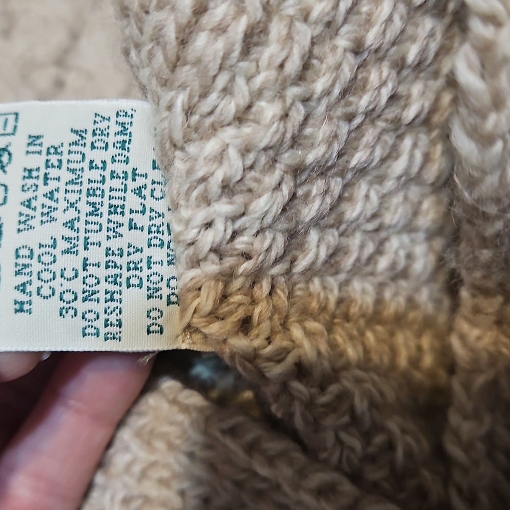 Vintage Aran Crafts Cream Cable Knit Poncho - Picture 7 of 7
